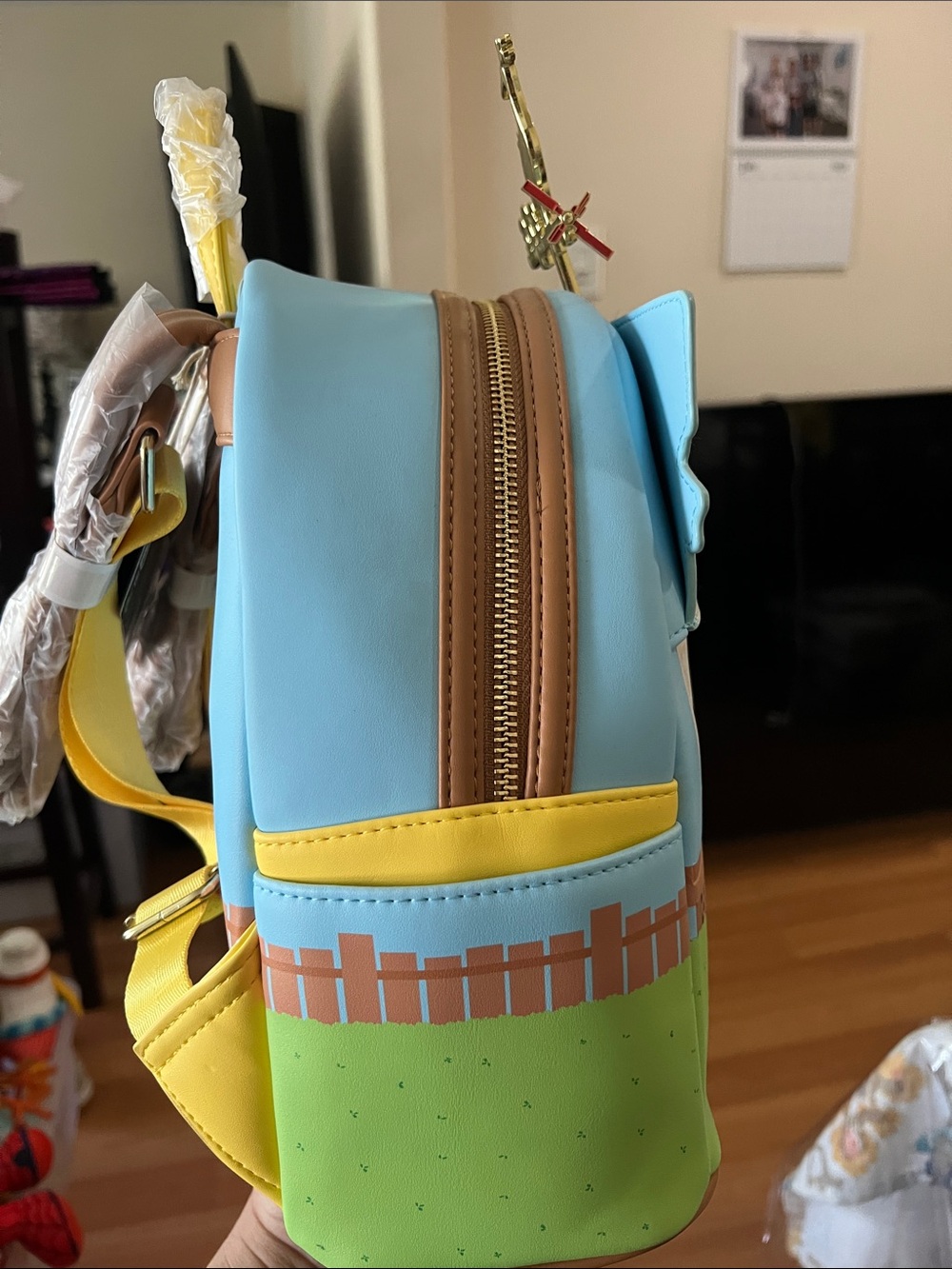 Loungefly Pixar Up Mini Backpack - Yellow, Blue, Green - Picture 3 of 4